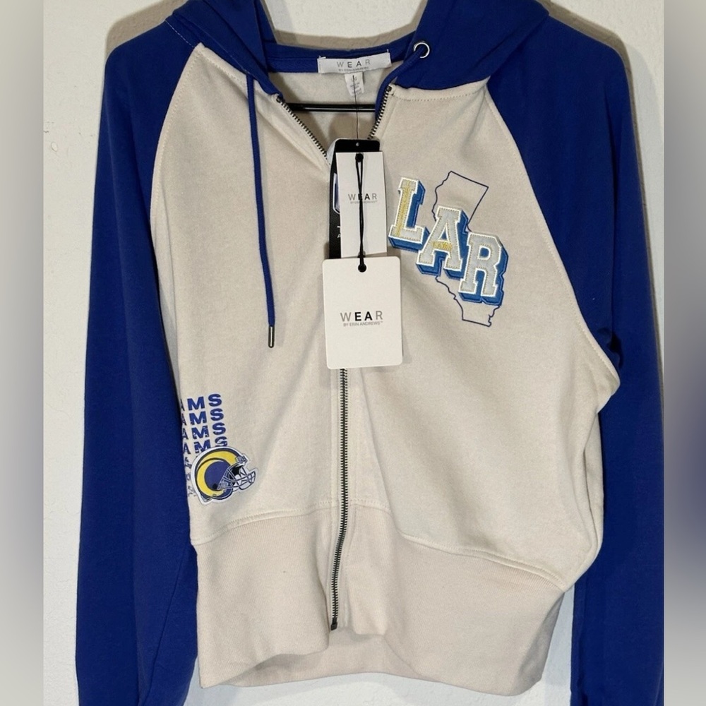 WEAR Blue and White Women's Hoodie